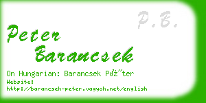 peter barancsek business card